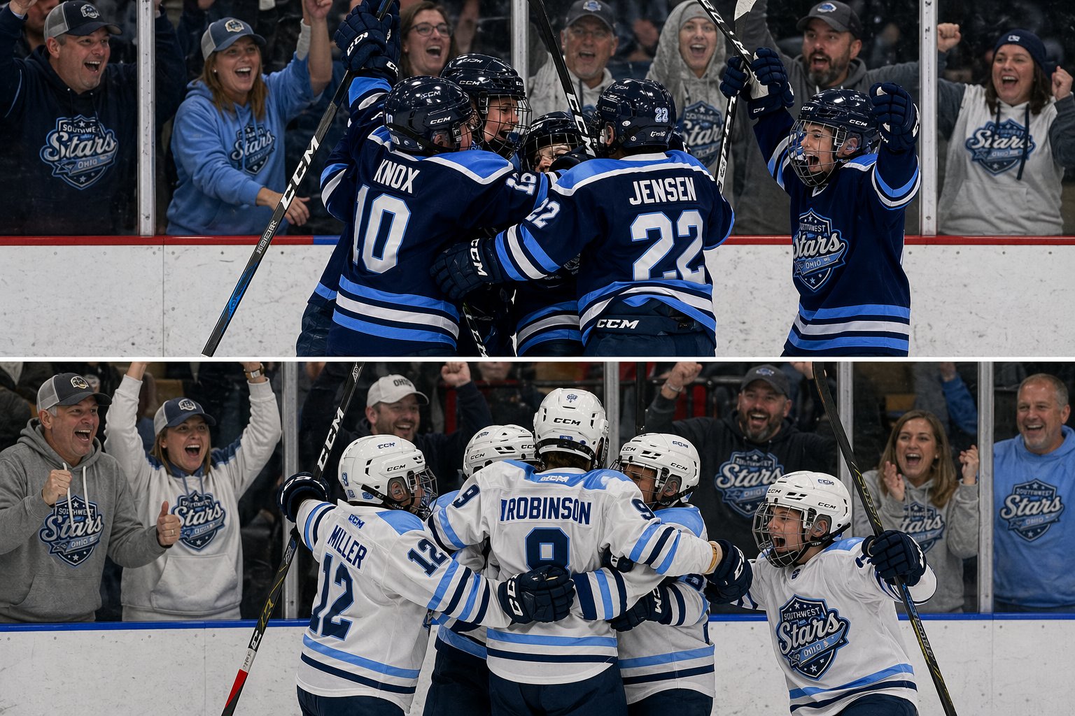 Stars teams celebrating